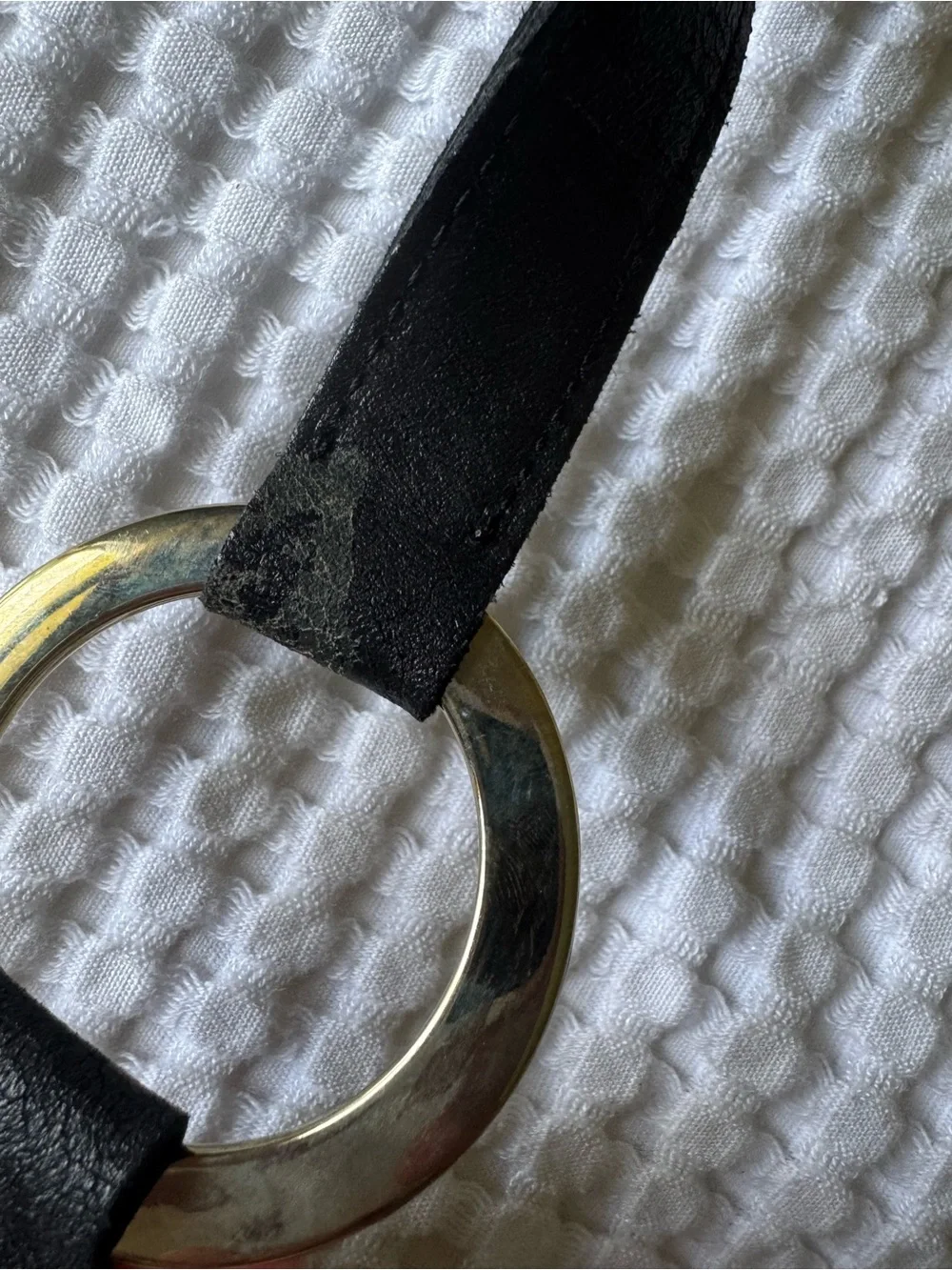 Streets Ahead Black Leather Ring-Link Hip Belt with Silver Hardware